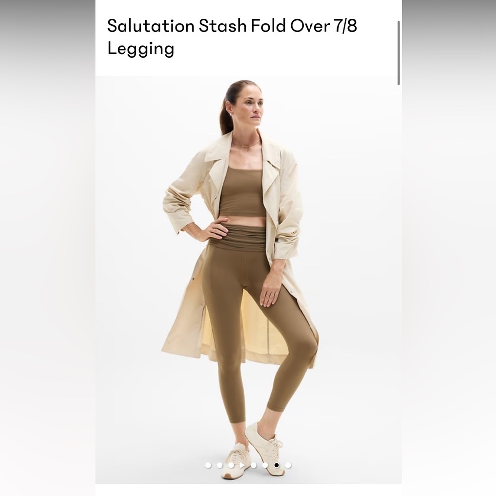NWT Athleta Salutation Stash 7/8 Fold Over Tight Leggings